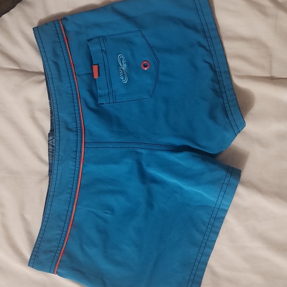 Crazy shirts shorts blue reversible size small.  Blue with orange trim - Picture 4 of 4